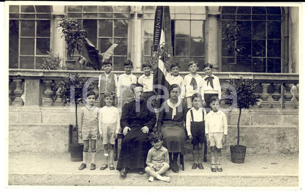 Fotografia d epoca originale 1931 MILANO Istituto ZACCARIA Ritratto di classe con rettore BRUGOLA Autografo 1