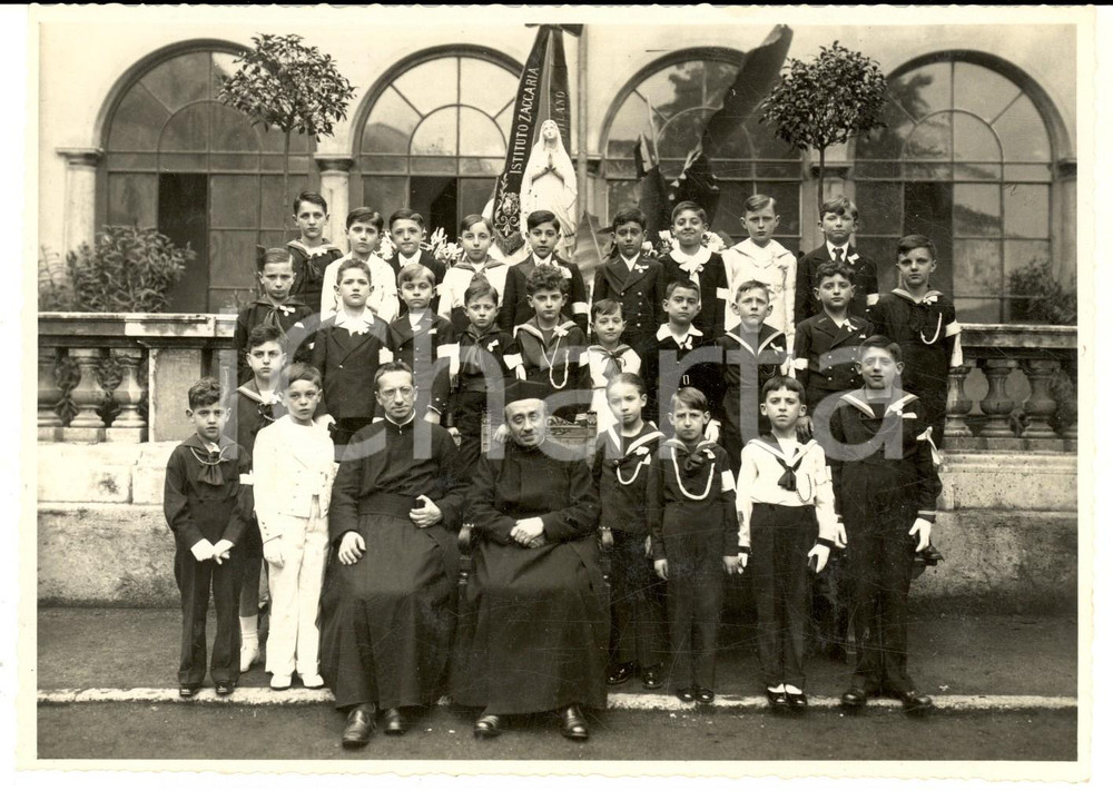 1930 ca MILANO Istituto ZACCARIA Alunni con il rettore BRUGOLA *Foto 18x13