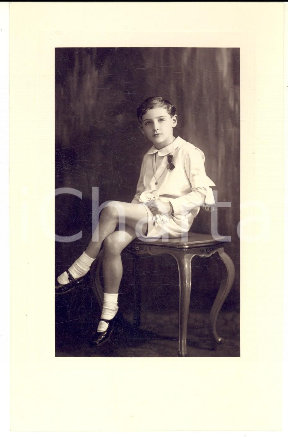 Fotografia d epoca originale 1932 MILANO Ritratto del piccolo Umberto Maria BOTTINO Foto CELSO 12x17 cm 1