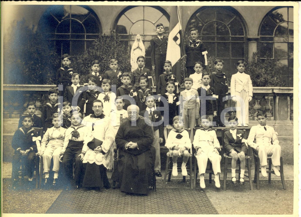 Fotografia d epoca originale 1938 MILANO Istituto ZACCARIA Classe con il rettore MARZORATI Foto 18x13 cm 1