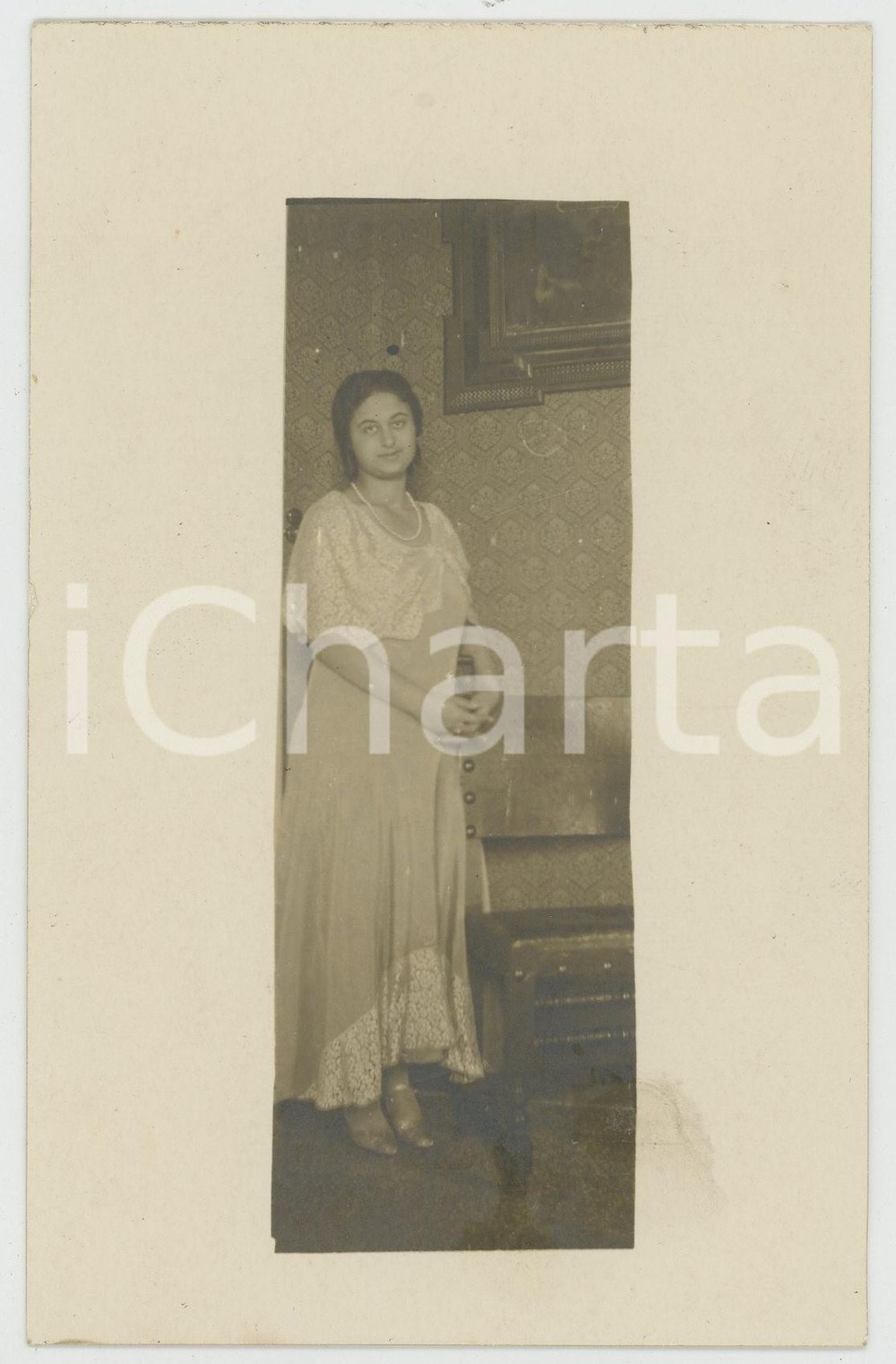 Fotografia d epoca originale 1931 ROMA Ritratto di giovane donna della famiglia MAZZERI Foto cartolina 1