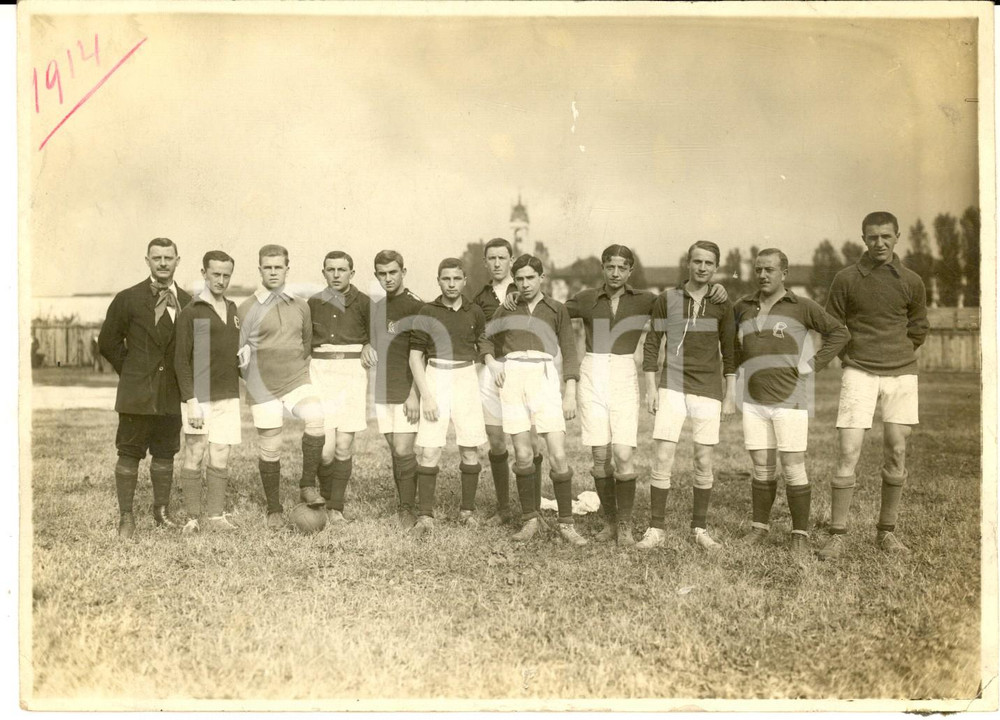 Fotografia d epoca originale 1914 MILANO Ritratto di una squadra giovanile amatoriale  Foto Ettore DEL PIANO 1