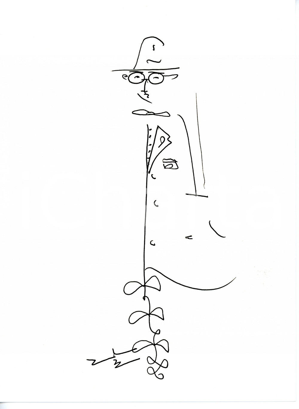 Stampa, bozzetto originale 2017 Yvens PESSOA Omaggio a Fernando PESSOA 2 Bozzetto a china FIRMATO 21x28 1