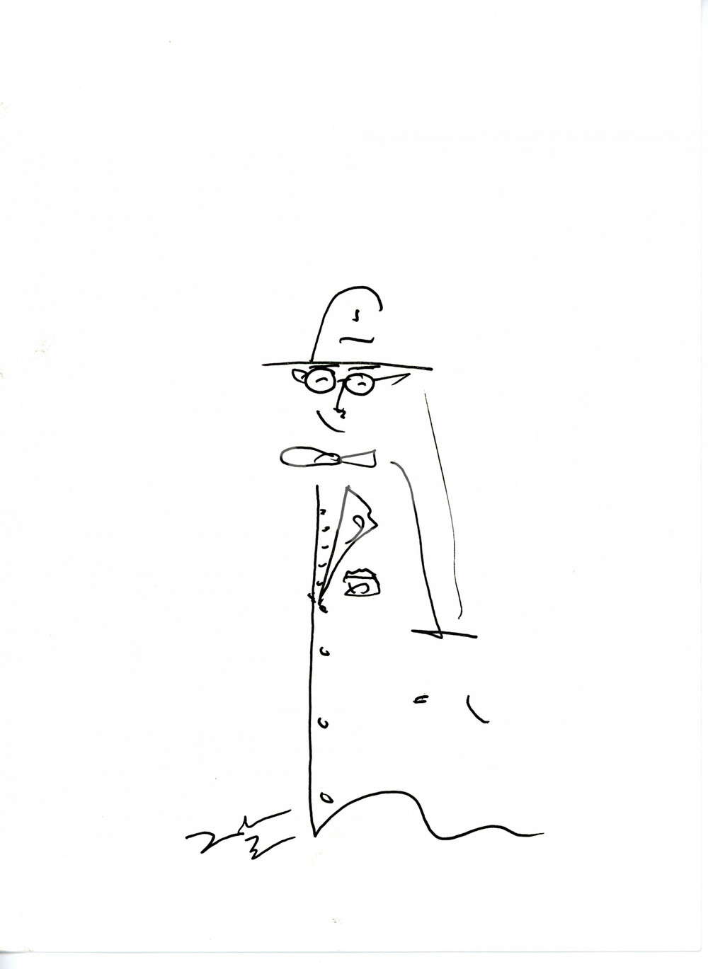 Stampa, bozzetto originale 2017 Yvens PESSOA Omaggio a Fernando PESSOA 3 Bozzetto a china FIRMATO 21x28 1