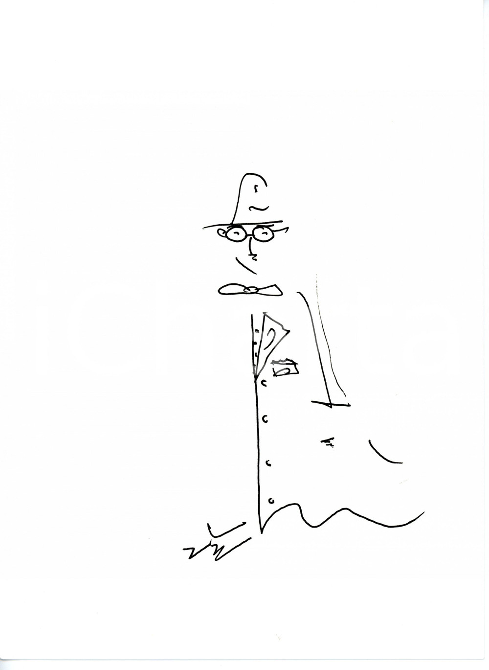 Stampa, bozzetto originale 2017 Yvens PESSOA Omaggio a Fernando PESSOA 4 Bozzetto a china FIRMATO 21x28 1