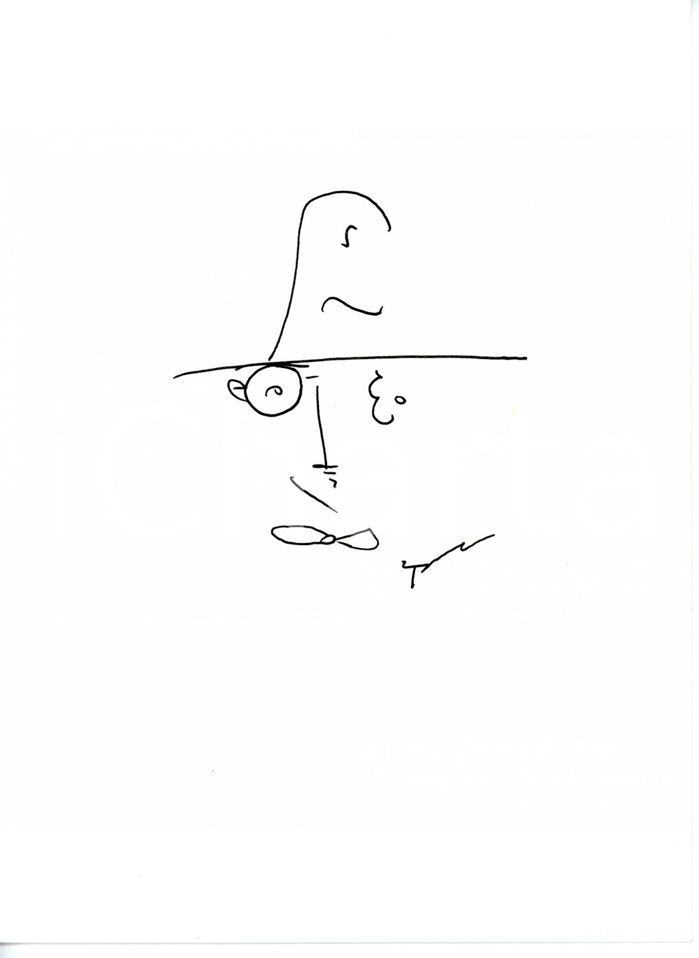 Stampa, bozzetto originale 2017 Yvens PESSOA Omaggio a Fernando PESSOA 8 Bozzetto a china FIRMATO 21x28 1