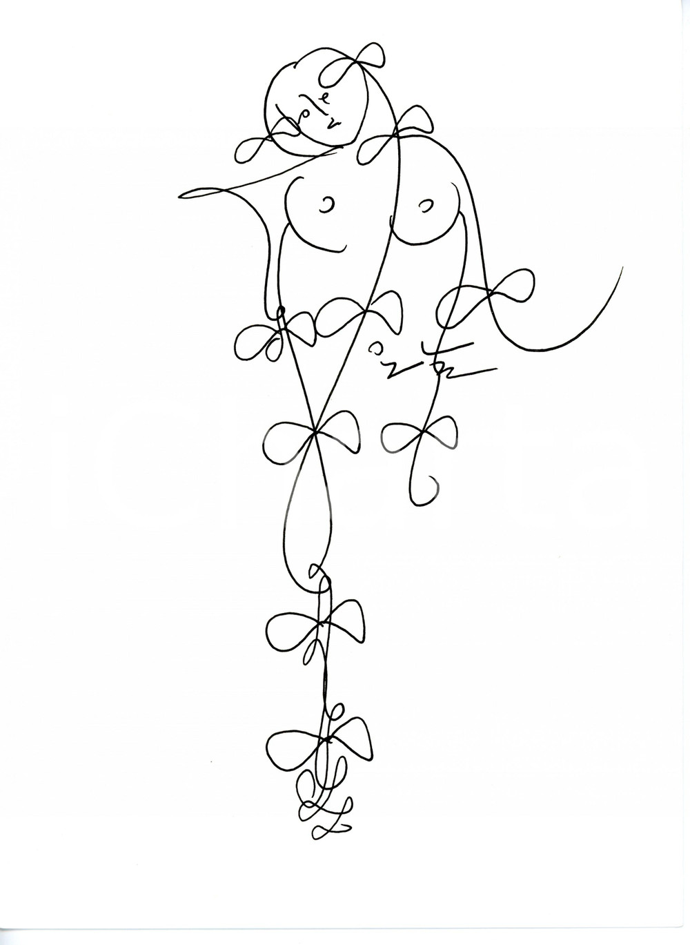 Stampa, bozzetto originale 2017 Yvens PESSOA Nudo femminile Bozzetto a china FIRMATO 21x28 cm 1