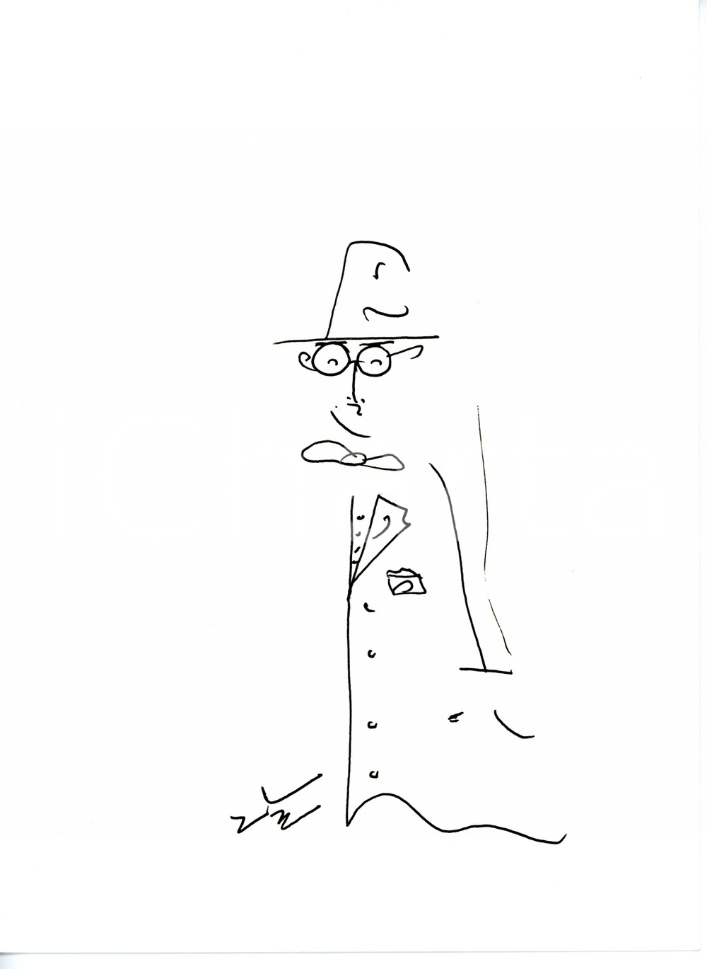 Stampa, bozzetto originale 2017 Yvens PESSOA Omaggio a Fernando PESSOA 1 Bozzetto a china FIRMATO 21x28 1