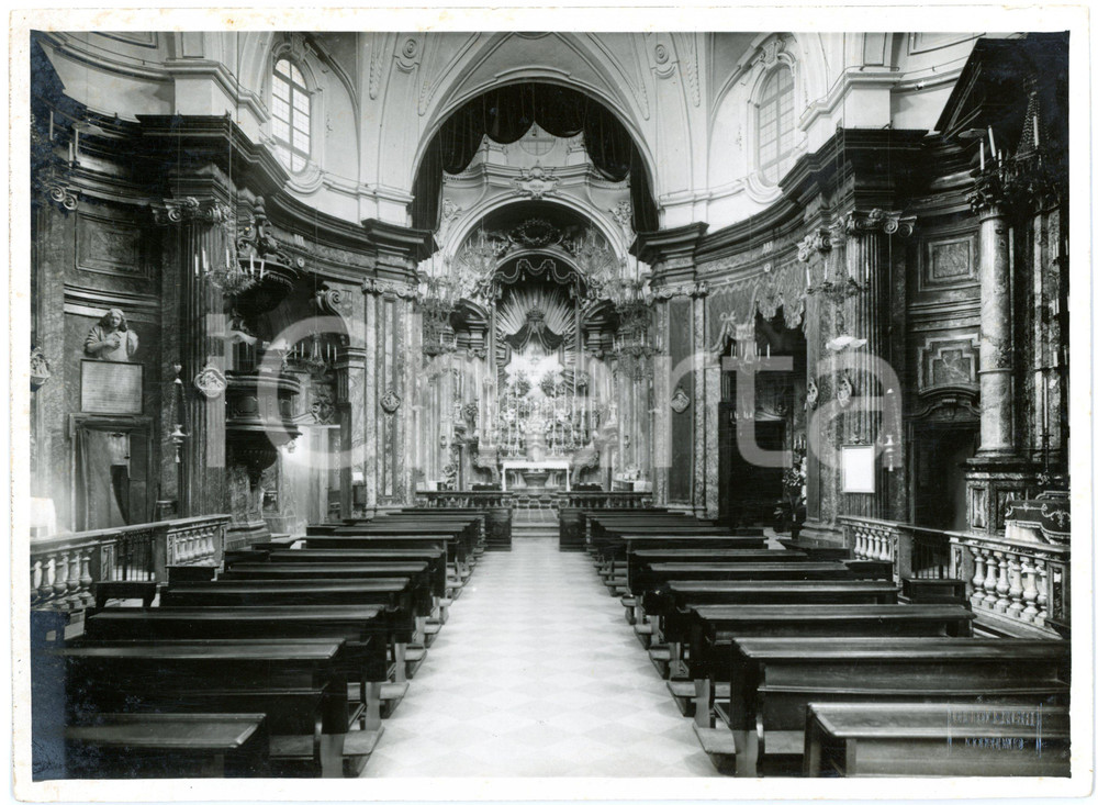 Fotografia d epoca originale 1950 ca TORINO Chiesa di Santa Maria di Piazza  Interno  Foto OTTOLENGHI 1