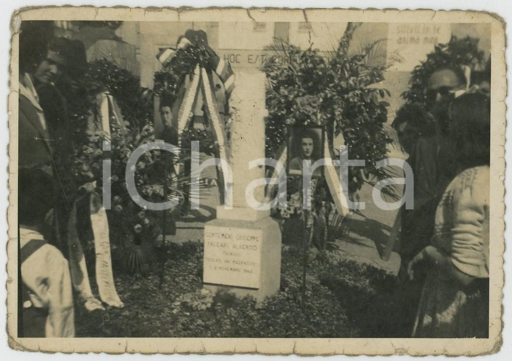 Fotografia d epoca originale 1950 ca MONZA Inaugurazione Cippo Giuseppe CENTEMERO Alberto PALEARI partigiani 1