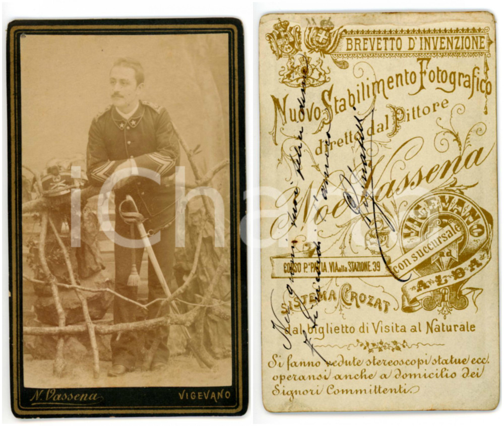 1900 ca VIGEVANO Ritratto di PIGNATELLI ufficiale di artiglieria *Foto VASSENA