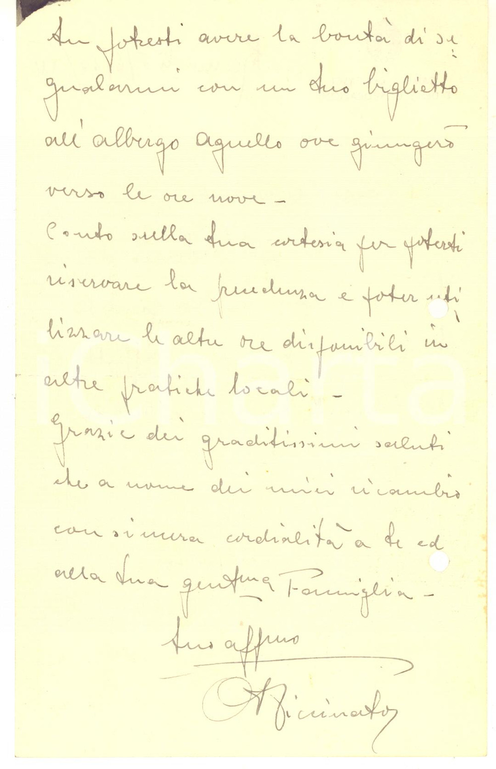 Autografo originale 1943 ROMA Camera dei Fasci  Lettera Ottorino PICCINATO  Autografo 1