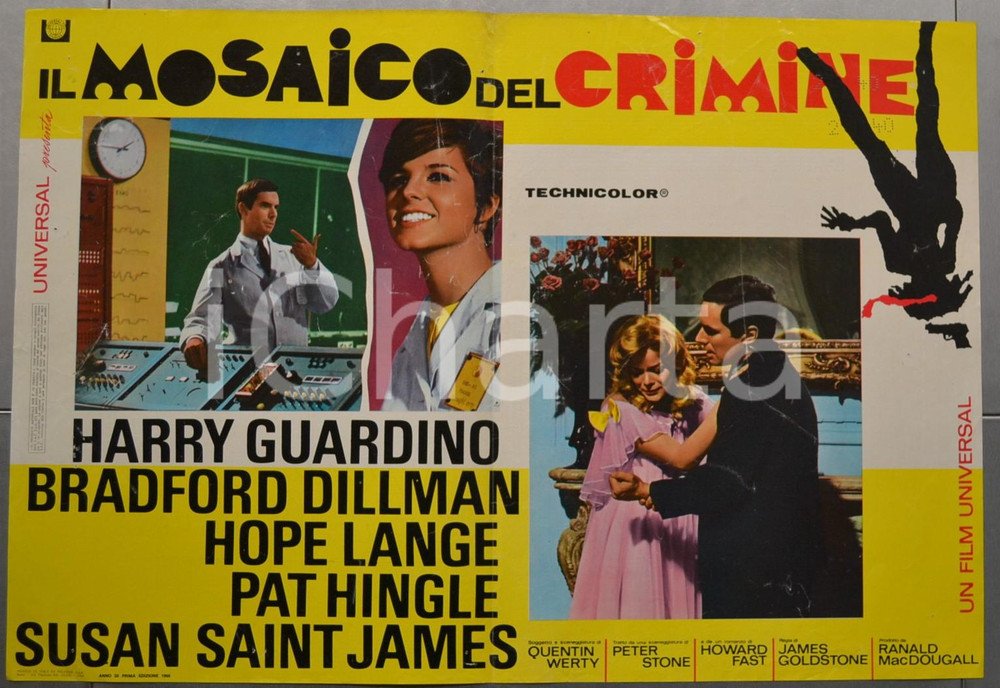 Materiale cinematografico d’epoca 1968 IL MOSAICO DEL CRIMINE Harry GUARDINO Hope LANGE Fotobusta 66x46 cm 1