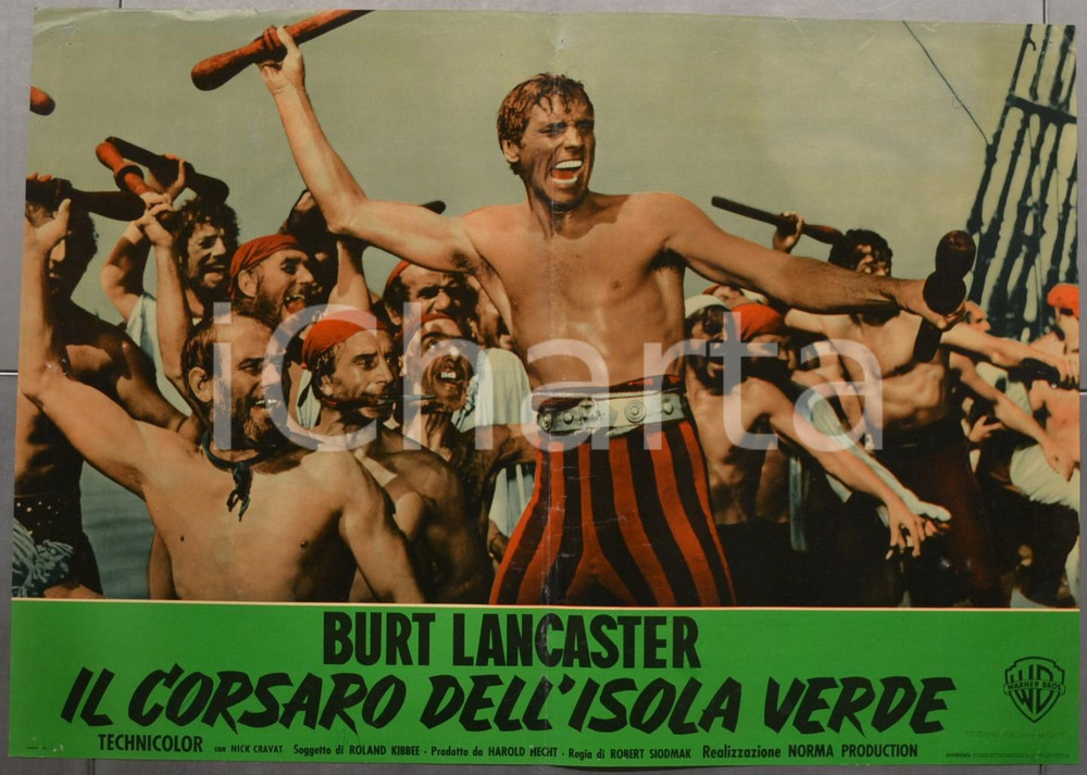 Materiale cinematografico d’epoca 1953 IL CORSARO DELL ISOLA VERDE Burt LANCASTER Fotobusta 66x46 cm 4 1