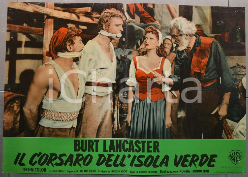 Materiale cinematografico d’epoca 1953 IL CORSARO DELL ISOLA VERDE Burt LANCASTER Fotobusta 66x46 cm 2 1