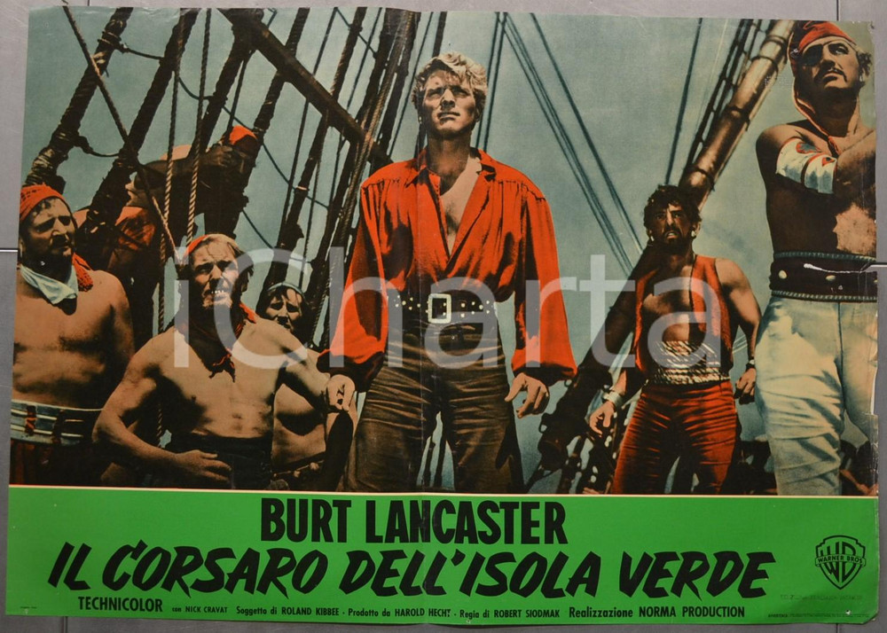 Materiale cinematografico d’epoca 1953 IL CORSARO DELL ISOLA VERDE Burt LANCASTER Fotobusta 66x46 cm 5 1