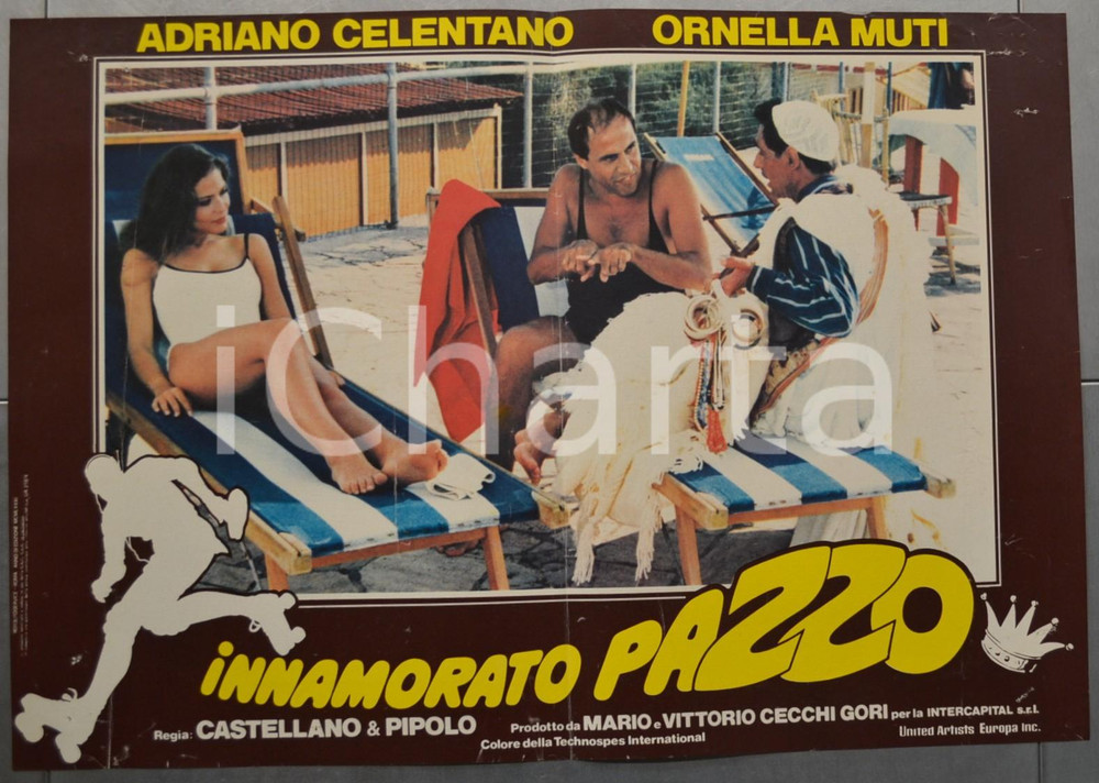 1981 INNAMORATO PAZZO Adriano CELENTANO Ornella MUTI Fotobusta 60x40 cm