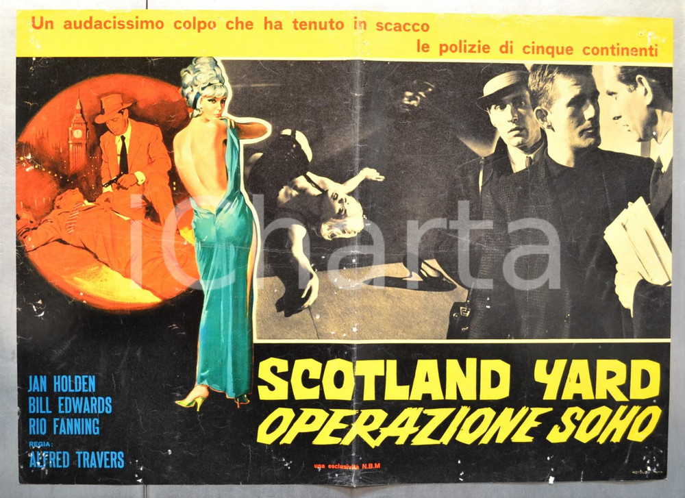 Materiale cinematografico d’epoca 1966 SCOTLAND YARD OPERAZIONE SOHO Jan HOLDEN Bill EDWARDS Fotobusta 66x46 3 1
