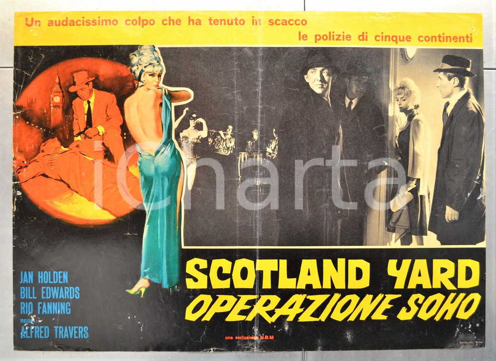 Materiale cinematografico d’epoca 1966 SCOTLAND YARD OPERAZIONE SOHO Jan HOLDEN Bill EDWARDS Fotobusta 66x46 2 1