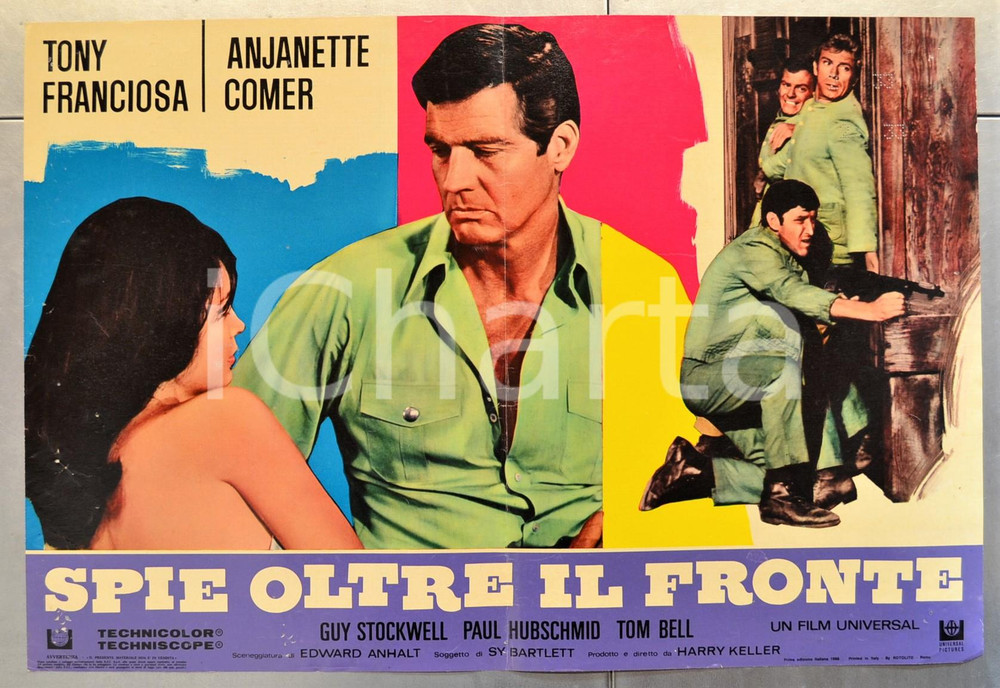 Materiale cinematografico d’epoca 1968 SPIE OLTRE IL FRONTE Tony FRANCIOSA Anjanette COMER Fotobusta 66x46 cm 1