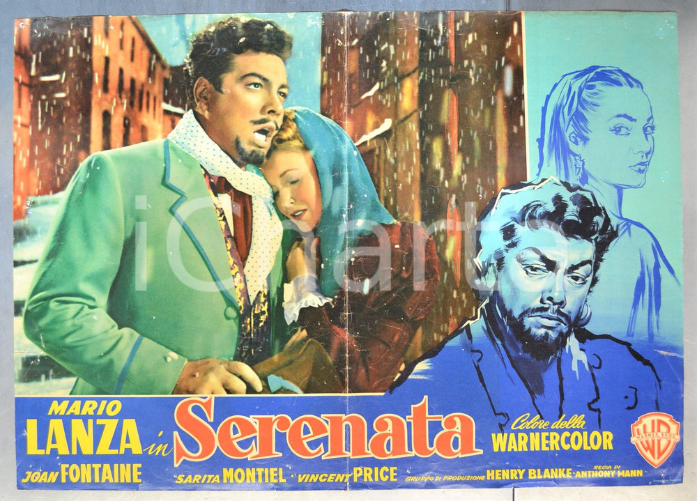 Materiale cinematografico d’epoca 1956 SERENATA Mario LANZA Joan FONTAINE Sarita MONTIEL Fotobusta 66x46 cm 1 1