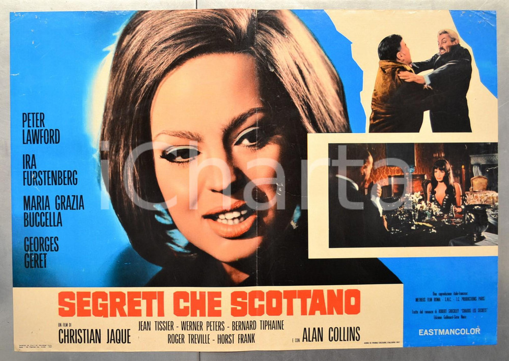 Materiale cinematografico d’epoca 1967 SEGRETI CHE SCOTTANO Ira FURSTENBERG Maria Grazia BUCCELLA Fotobusta 66x46 1