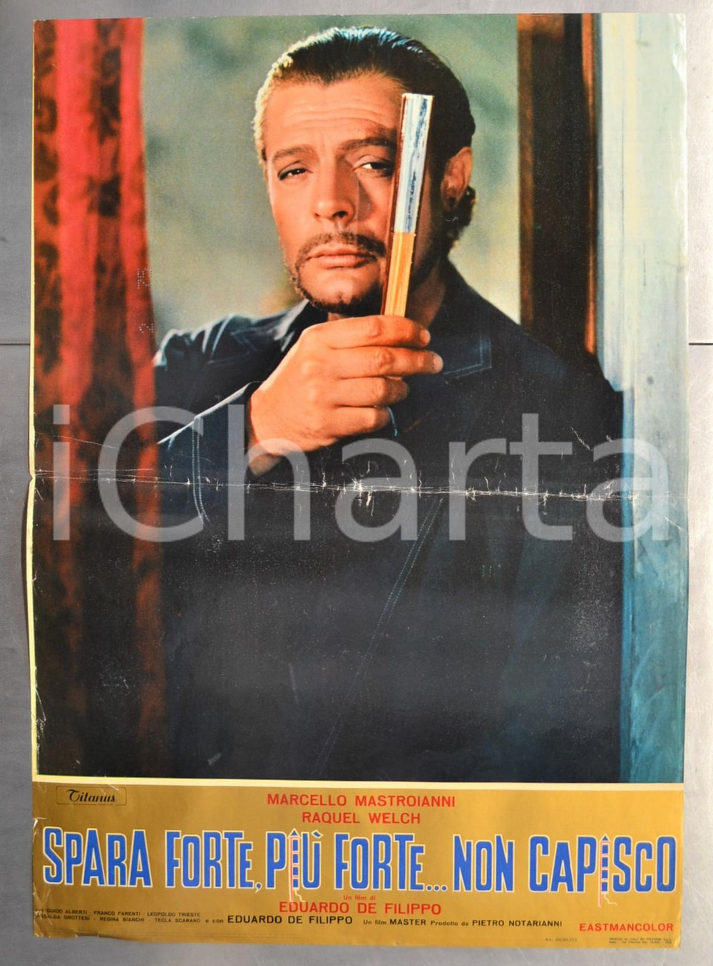 Materiale cinematografico d’epoca 1966 SPARA FORTE, PIÃ™ FORTE...NON CAPISCO Marcello MASTROIANNI Fotobusta 66x46 1