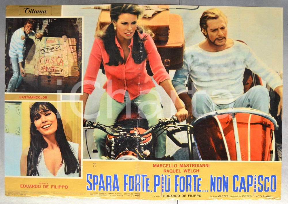 Materiale cinematografico d’epoca 1966 SPARA FORTE, PIÃ™ FORTE...NON CAPISCO Raquel WELCH Fotobusta 66x46 cm 1 1