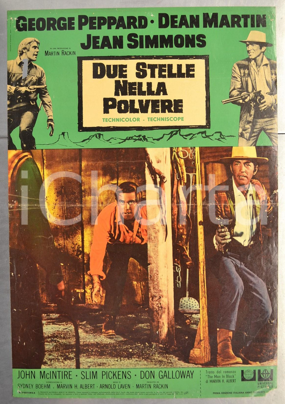 Materiale cinematografico d’epoca 1967 DUE STELLE NELLA POLVERE Dean MARTIN George PEPPARD Fotobusta 66x46 1