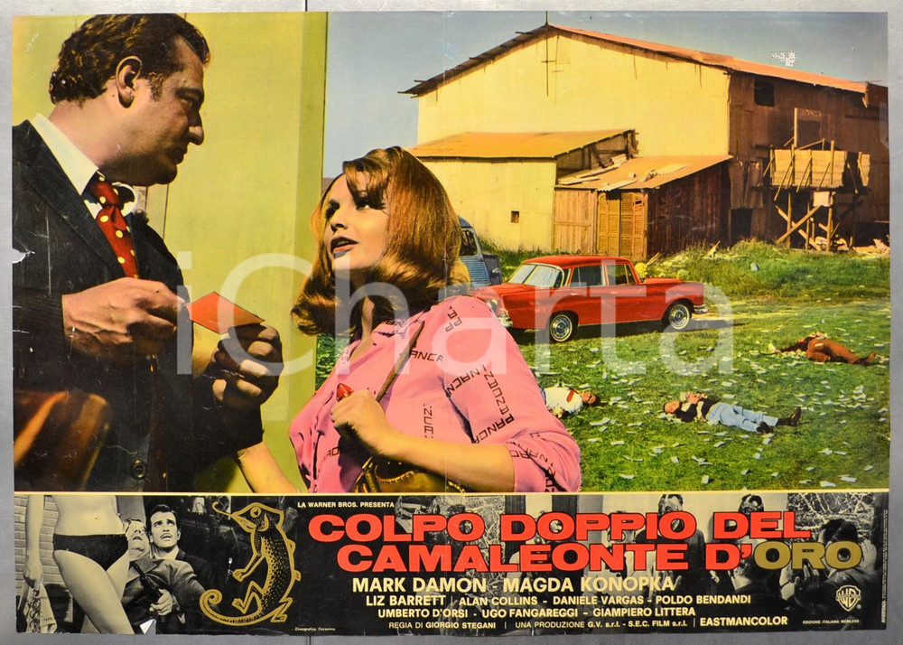 Materiale cinematografico d’epoca 1967 COLPO DOPPIO DEL CAMALEONTE D ORO Mark DAMON Fotobusta 66x46 cm 1 1
