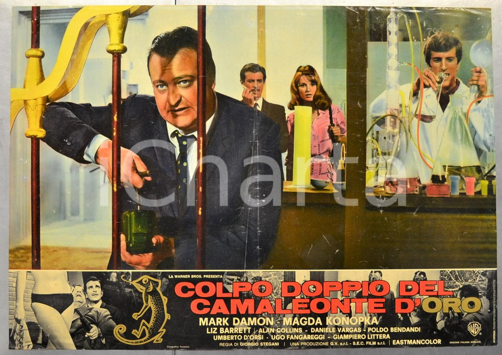 Materiale cinematografico d’epoca 1967 COLPO DOPPIO DEL CAMALEONTE D ORO Mark DAMON Fotobusta 66x46 cm 1