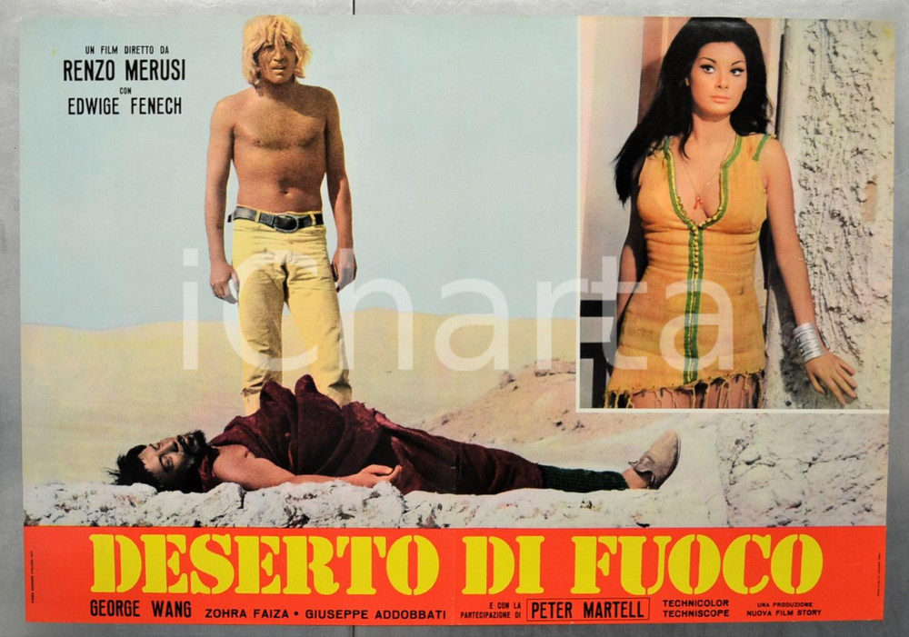 Materiale cinematografico d’epoca 1971 DESERTO DI FUOCO Edwige FENECH George WANG Zohra FAIZA Fotobusta 66x46 1