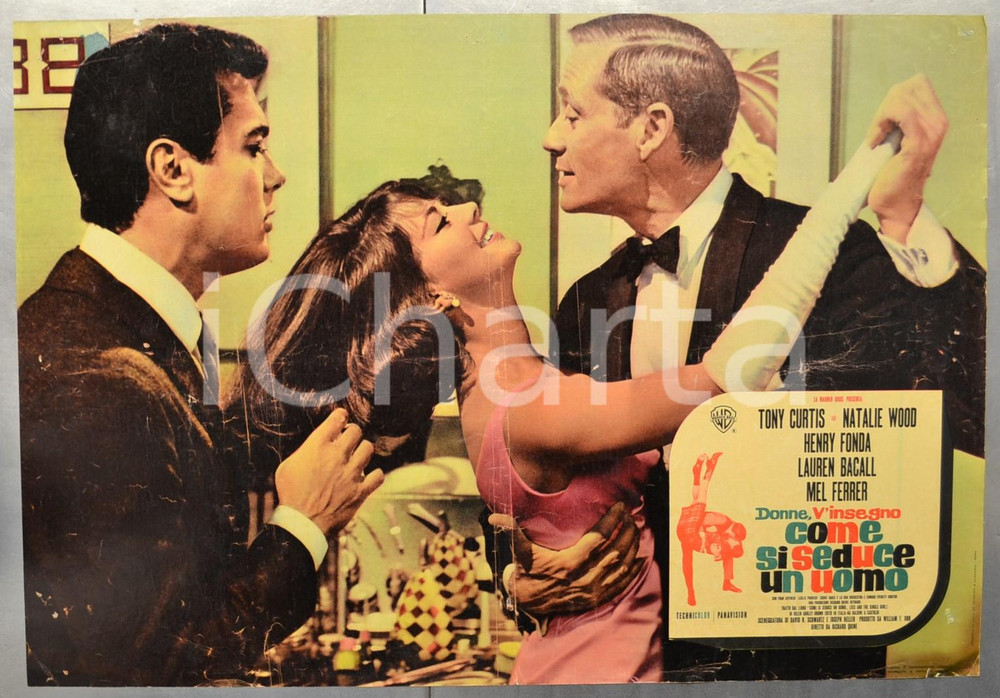 Materiale cinematografico d’epoca 1964 DONNE, V INSEGNO COME SI SEDUCE UN UOMO Henry FONDA Fotobusta 66x46 cm 1