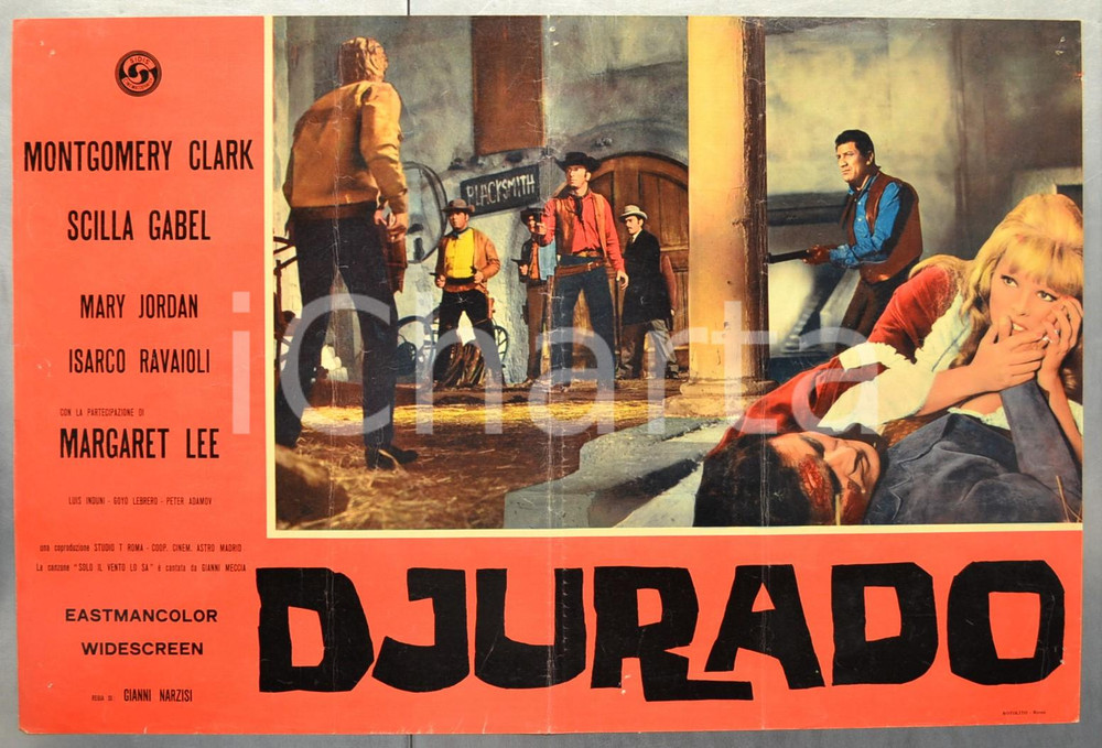 Materiale cinematografico d’epoca 1966 DJURADO Montgomery CLARK Scilla GABEL Mary JORDAN Fotobusta 66x46 3 1