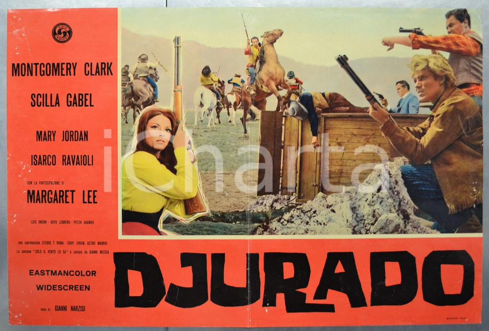 Materiale cinematografico d’epoca 1966 DJURADO Montgomery CLARK Scilla GABEL Mary JORDAN Fotobusta 66x46 2 1
