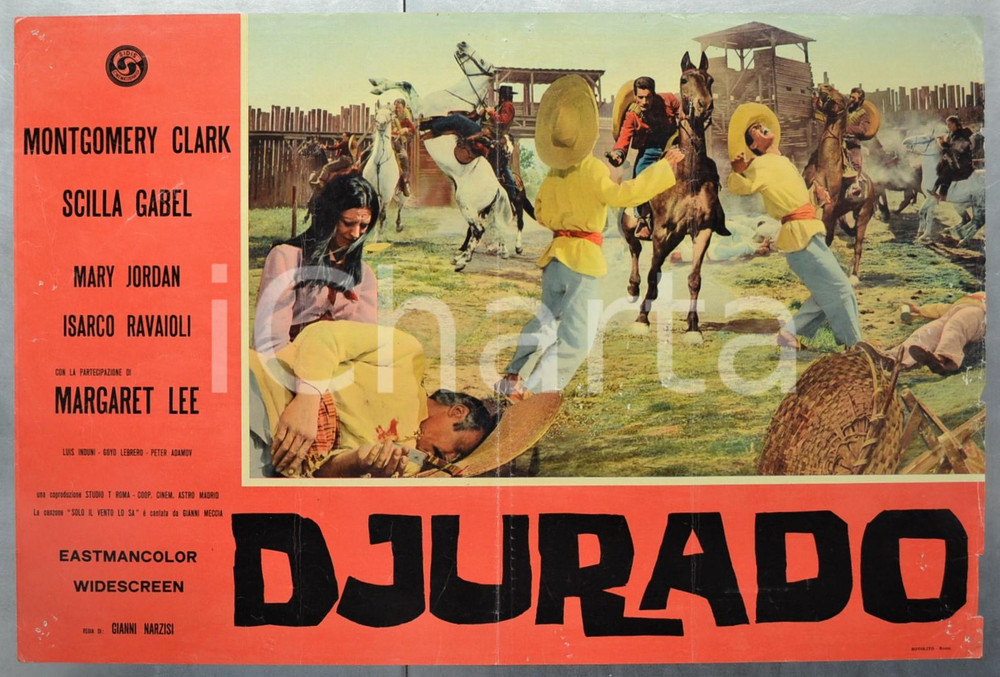Materiale cinematografico d’epoca 1966 DJURADO Montgomery CLARK Scilla GABEL Mary JORDAN Fotobusta 66x46 1 1