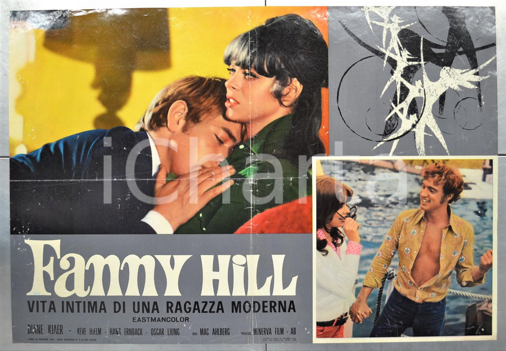 Materiale cinematografico d’epoca 1969 FANNY HILL Vita intima di una ragazza moderna  Diane KJAER Fotobusta 66x46 1
