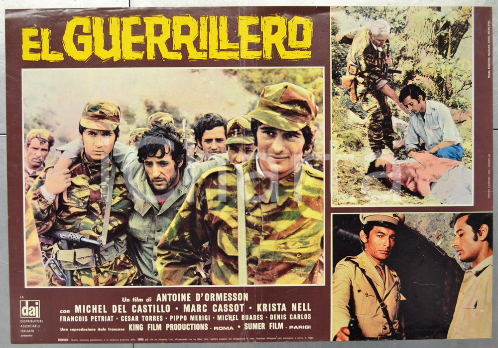 Materiale cinematografico d’epoca 1968 EL GUERRILLERO Michel DEL CASTILLO Marc CASSOT Fotobusta 66x46 cm 1 1