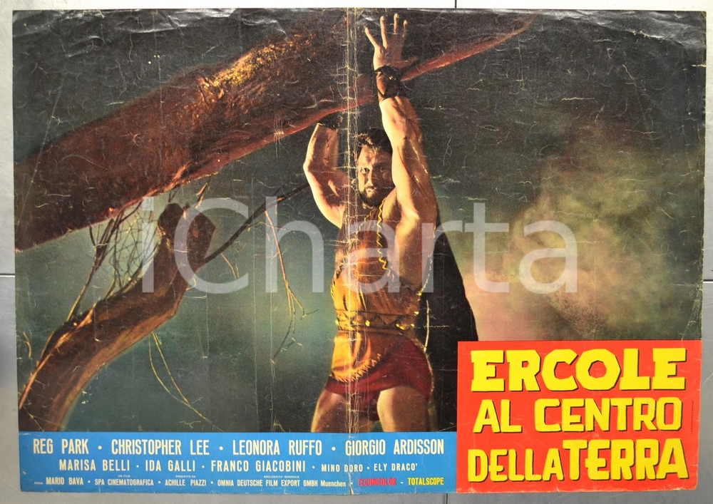 Materiale cinematografico d’epoca 1961 ERCOLE AL CENTRO DELLA TERRA Mario BAVA Reg PARK Fotobusta 66x46 cm 1