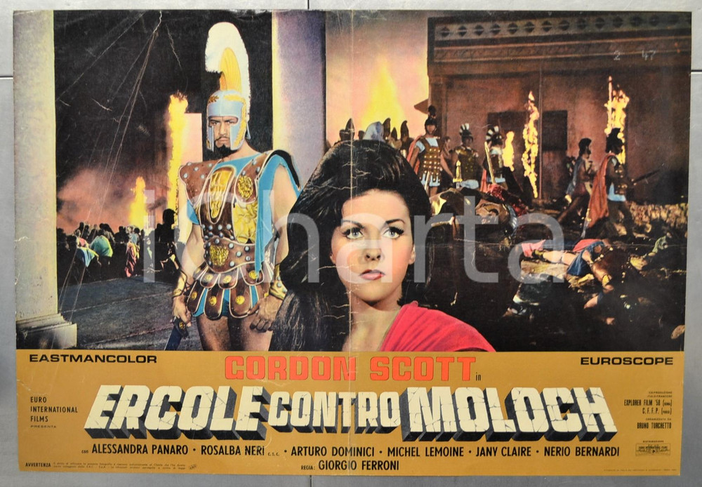 Materiale cinematografico d’epoca 1963 ERCOLE CONTRO MOLOCH Gordon SCOTT Alessandra PANARO Fotobusta 66x46 1