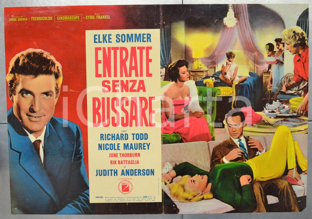 Materiale cinematografico d’epoca 1965 ENTRATE SENZA BUSSARE Elke SOMMER Richard TODD Fotobusta 66x46 cm 2 1