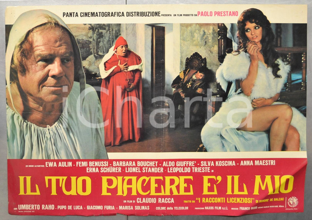 Materiale cinematografico d’epoca 1972 IL TUO PIACERE Ãˆ IL MIO Femi BENUSSI Ewa AULIN Fotobusta DANNEGGIATA 66x46 1