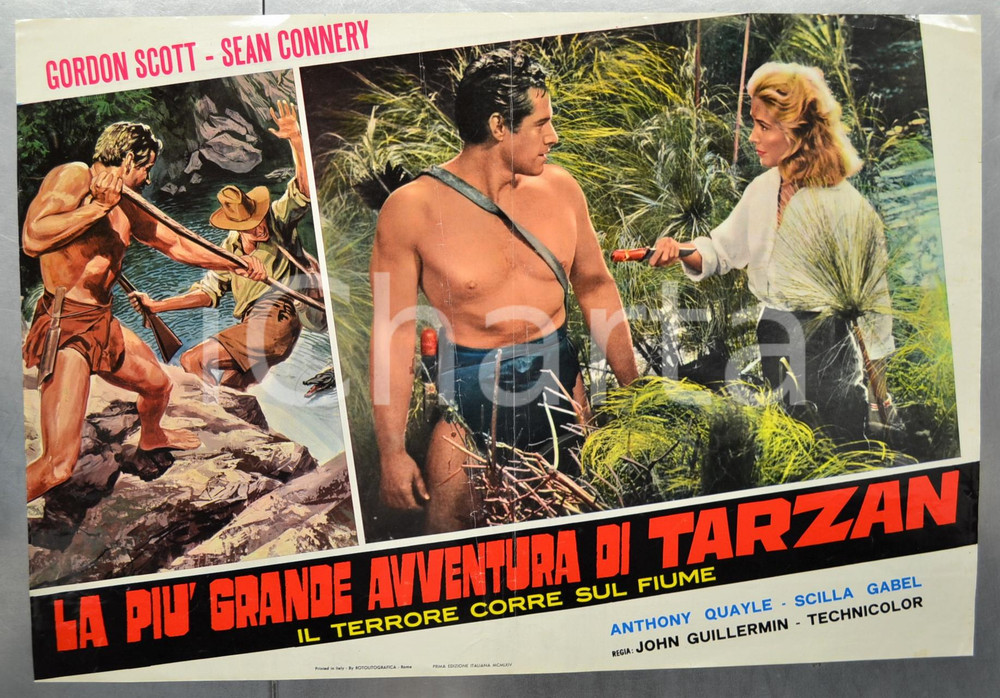 Materiale cinematografico d’epoca 1964 LA PIÙ GRANDE AVVENTURA DI TARZAN Gordon SCOTT Fotobusta 66x46 cm 1