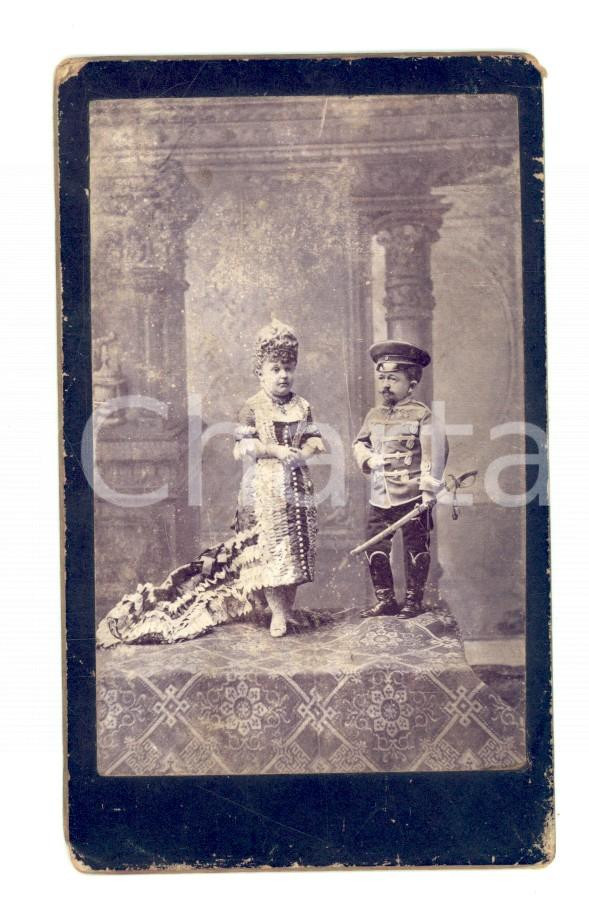 Fotografia d epoca originale 1890 ca DWARFS The world s shortest couple Photo Christian FRANZEN RARE CDV 1