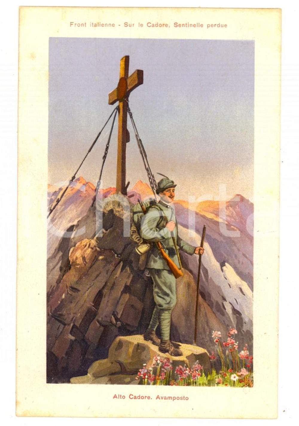 Cartolina originale da collezione 1915 ca WW1 FRONTE ITALIANO Alto Cadore. Avamposto Cartolina postale FP NV 1
