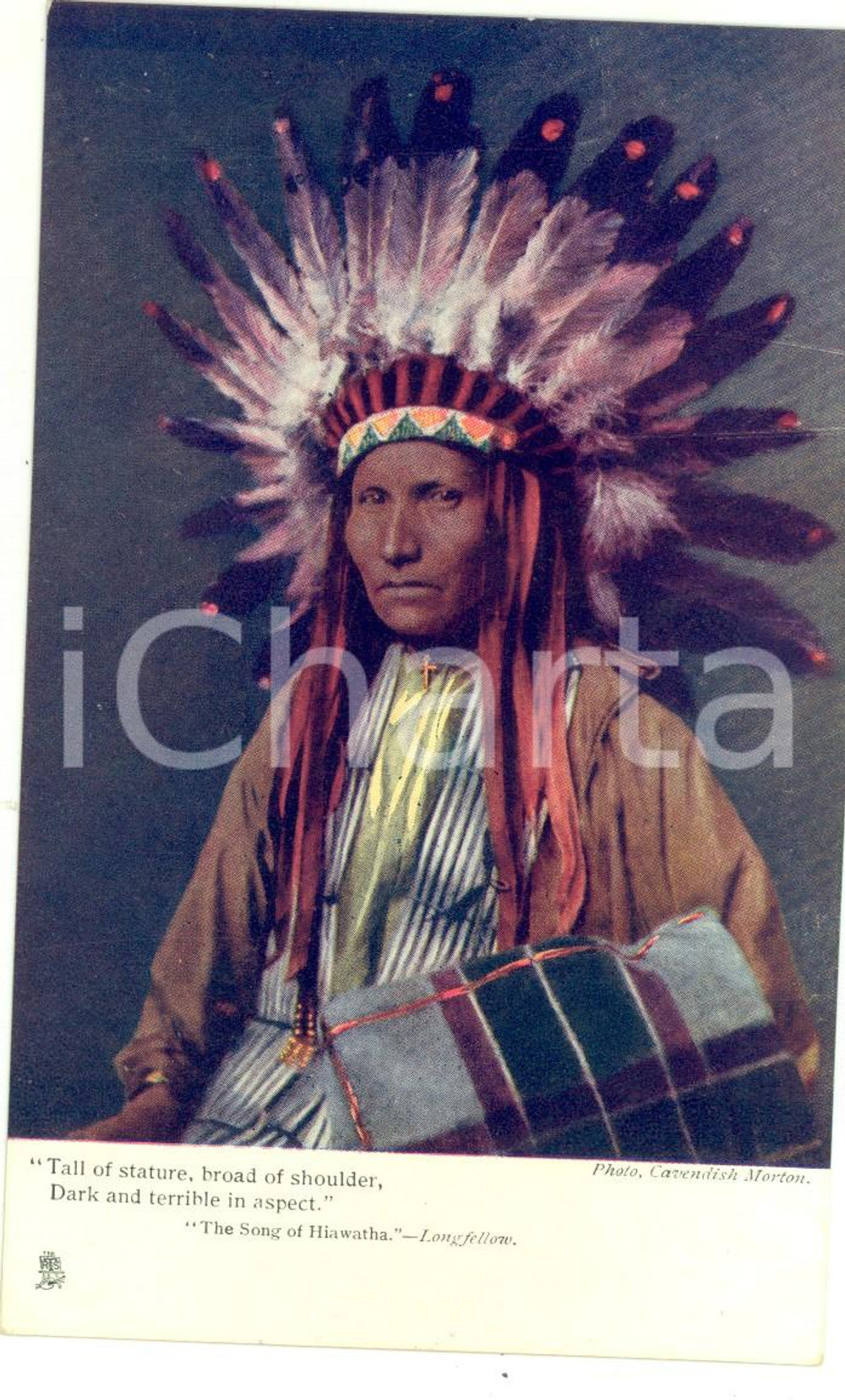 1920 ca NATIVE AMERICANS Indian Chief - Song of Hiawatha *Postcard VINTAGE RARE