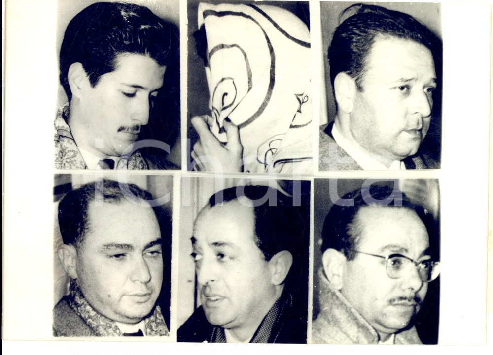 1957 PARIS Les dirigéant du FLM arrêtés - CRESSENT BENSIAM BOULARES *Photo 18x13