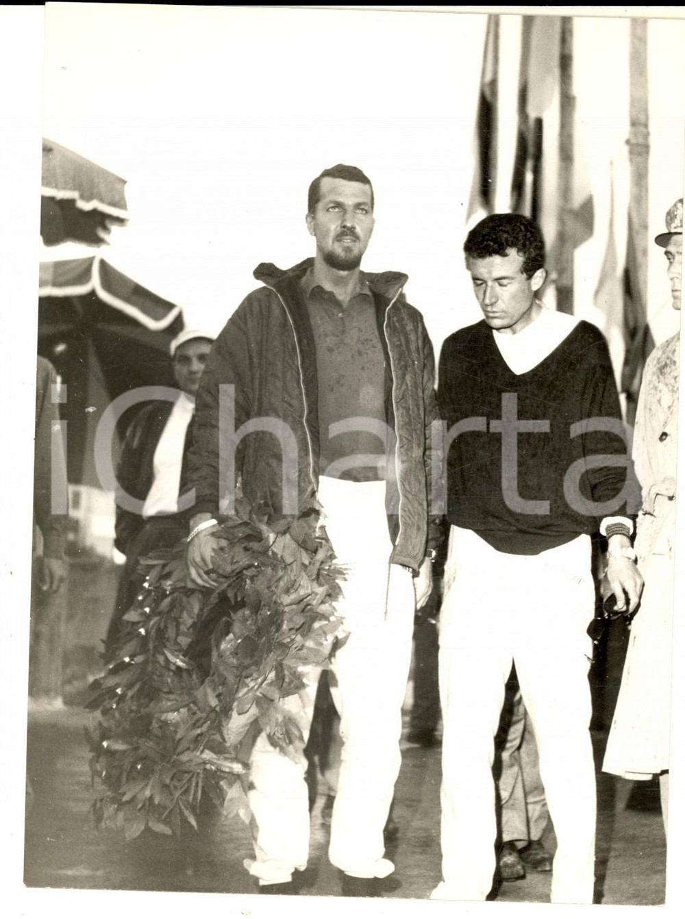 Fotografia d epoca originale 1963 PALERMO Targa FLORIO  Vincitori Carlo Maria ABATE e Jo BONNIER Foto 1
