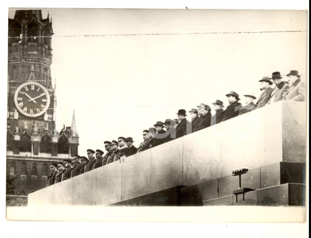 Fotografia d epoca originale 1958 MOSCA URSS Anniversario Rivoluzione d Ottobre  Tribuna presidenziale Foto 1
