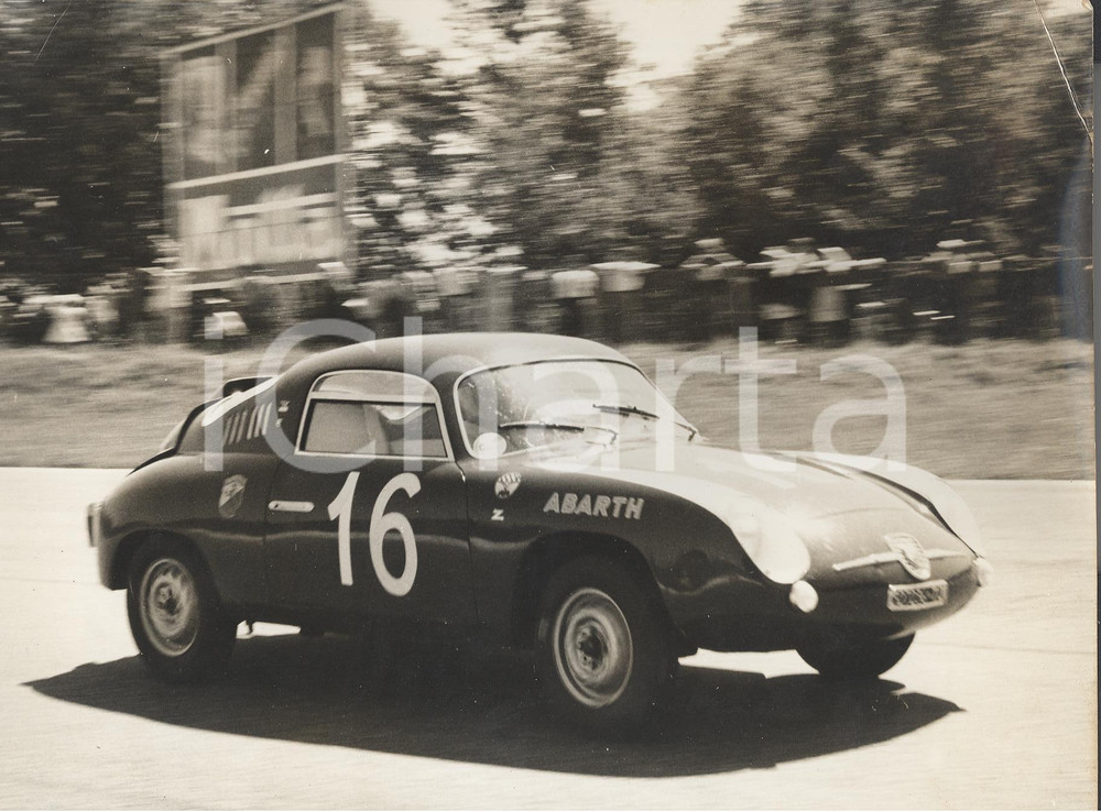 Fotografia d epoca originale 1960 MONZA 2Â° Gran Premio Gran Turismo  Coppa Shell  Passaggio FIAT ABARTH 1